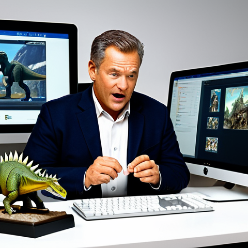 A focused adult collector, fully clothed in modest professional attire, intently browsing a high-end computer screen displaying a rare "Dino Mecard" limited edition figurine on an online marketplace. The setting is a clean, modern home office with a well-organized display case in the background showcasing other collectible figures. The collector's expression shows excitement and concentration. Soft, professional lighting. Perfect anatomy, correct proportions, well-formed hands, natural pose. Safe for work, appropriate content, fully clothed, professional, family-friendly, high-quality, ultra-detailed.