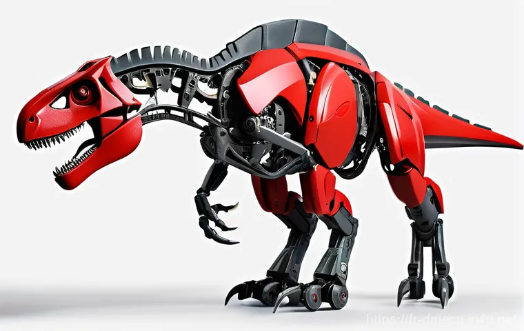 공룡메카드 공룡 디자인의 역사 - Prompt 1: The Dynamic Transformation of a Dino Mecard Tyrannosaurus Rex**
